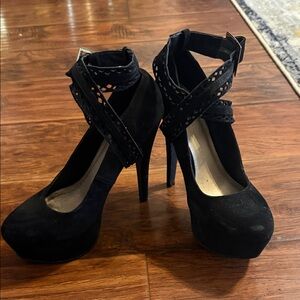 Charlotte Russe Black Strappy Heels